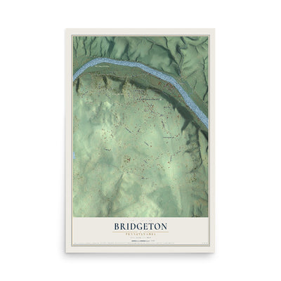Map of Bridgeton, Pennsylvania, 12 x 18 inch unframed archival matte print