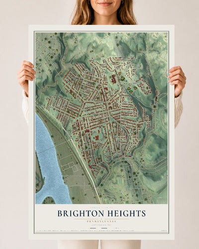 Map of Brighton Heights, Pennsylvania, 24 x 36 inch unframed archival matte print