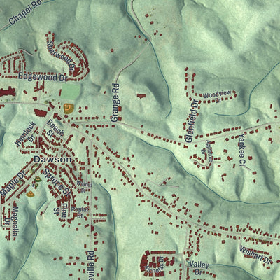 Close-up of the map of Brighton, Pennsylvania print showing street and building detail