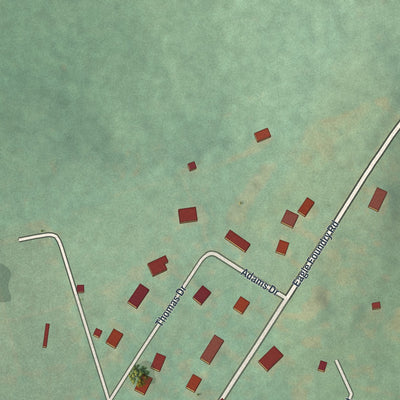 Second close-up of the map of Broad Top City, Pennsylvania print showing more streets and buildings