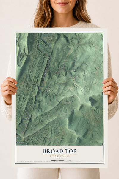 Map of Broad Top, Pennsylvania, 18 x 24 inch unframed archival matte print