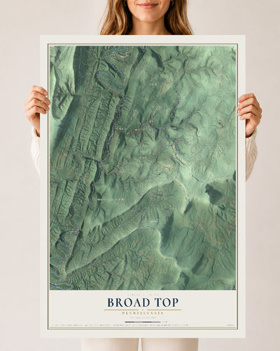 Map of Broad Top, Pennsylvania, 24 x 36 inch unframed archival matte print