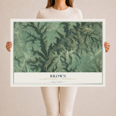Map of Brown, Lycoming County, Pennsylvania, 24 x 36 inch unframed archival matte print