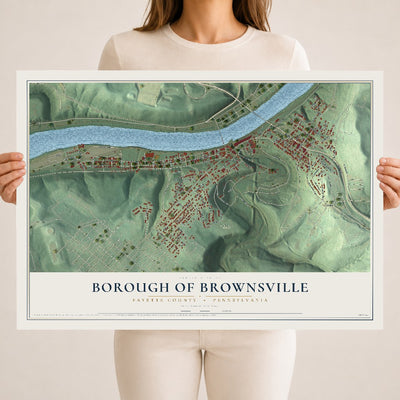 Map of the Borough of Brownsville, Fayette County, Pennsylvania, 18 x 24 inch unframed archival matte print