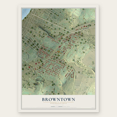 Browntown, Pennsylvania map print, the full design