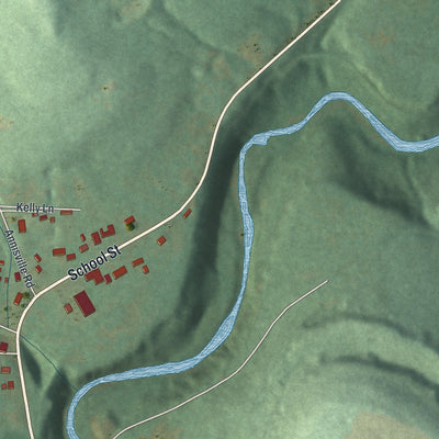 Second close-up of the map of Bruin, Pennsylvania print showing more streets and buildings