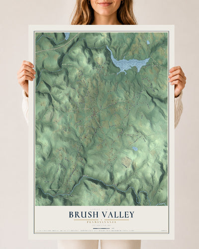 Map of Brush Valley, Pennsylvania, 24 x 36 inch unframed archival matte print