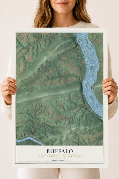 Map of Buffalo, Perry County, Pennsylvania, 18 x 24 inch unframed archival matte print