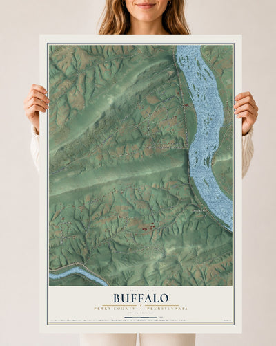 Map of Buffalo, Perry County, Pennsylvania, 24 x 36 inch unframed archival matte print