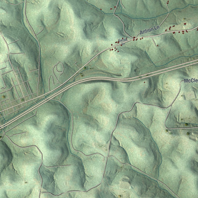 Second close-up of the map of Buffalo, Washington County, Pennsylvania print showing more streets and buildings