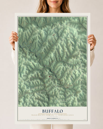 Map of Buffalo, Washington County, Pennsylvania, 24 x 36 inch unframed archival matte print