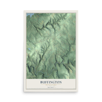 Map of Buffington, Pennsylvania, 12 x 18 inch unframed archival matte print