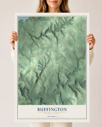 Map of Buffington, Pennsylvania, 24 x 36 inch unframed archival matte print