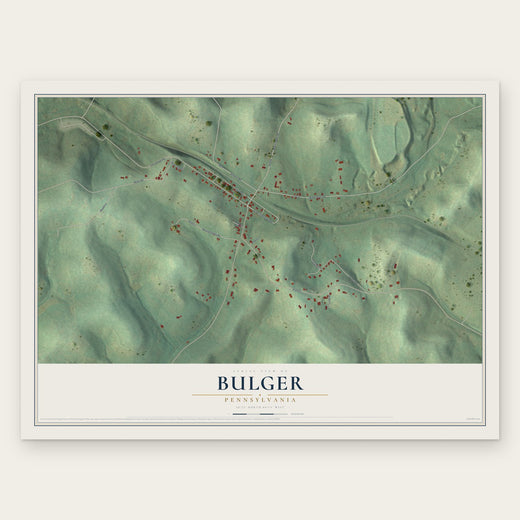 Bulger, Pennsylvania map print, the full design