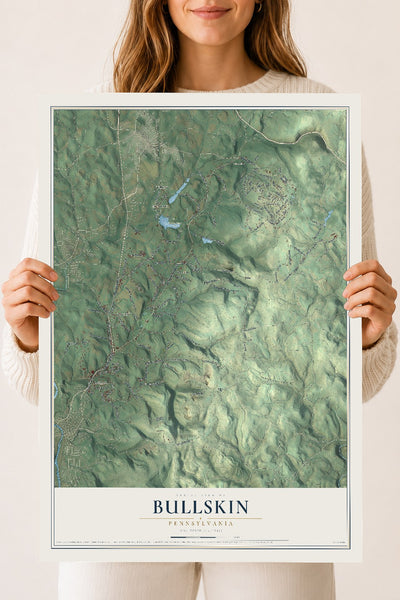 Map of Bullskin, Pennsylvania, 18 x 24 inch unframed archival matte print