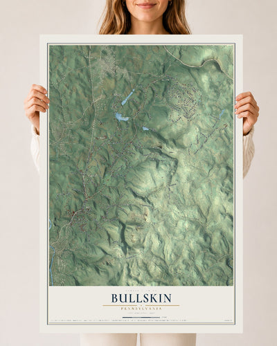 Map of Bullskin, Pennsylvania, 24 x 36 inch unframed archival matte print