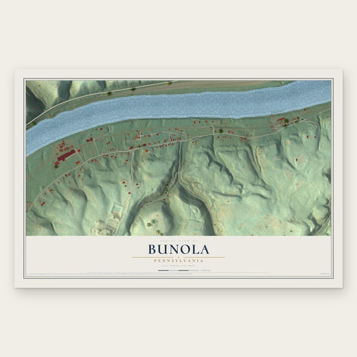 Bunola, Pennsylvania map print, the full design