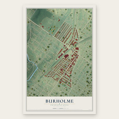 Burholme, Pennsylvania map print, the full design
