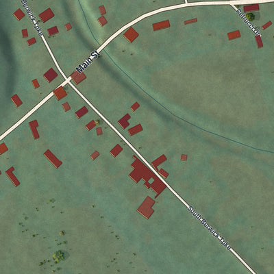 Close-up of the map of the Borough of Burlington, Bradford County, Pennsylvania print showing street and building detail