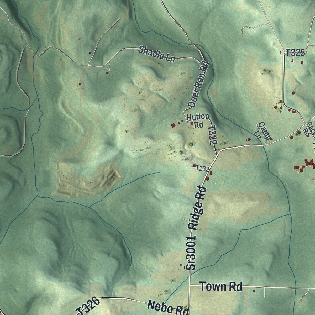 Second close-up of the map of Burnside, Clearfield County, Pennsylvania print showing more streets and buildings