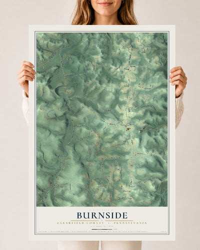 Map of Burnside, Clearfield County, Pennsylvania, 24 x 36 inch unframed archival matte print