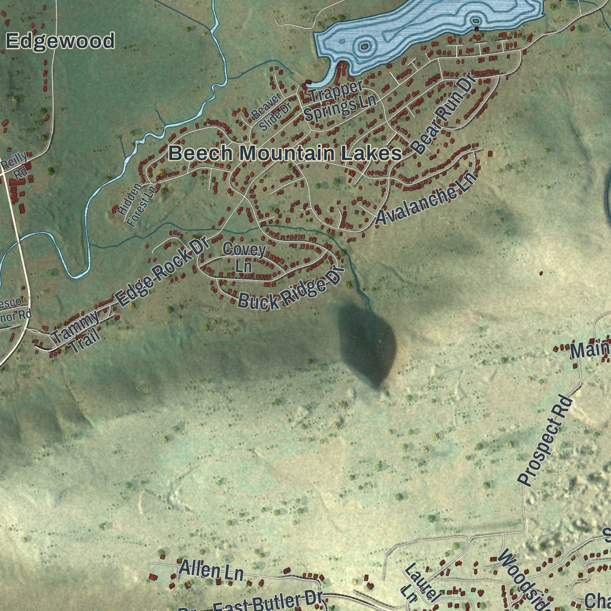 Close-up of the map of Butler, Luzerne County, Pennsylvania print showing street and building detail