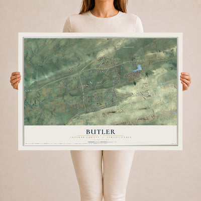 Map of Butler, Luzerne County, Pennsylvania, 24 x 36 inch unframed archival matte print