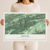 Map of Butler, Schuylkill County, Pennsylvania, 12 x 18 inch unframed archival matte print