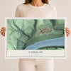 Map of Cadogan, Pennsylvania, 12 x 18 inch unframed archival matte print