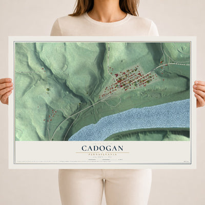 Map of Cadogan, Pennsylvania, 18 x 24 inch unframed archival matte print