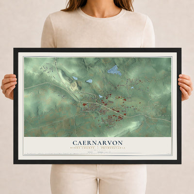 Map of Caernarvon, Berks County, Pennsylvania, 12 x 18 inch print in a black wood frame
