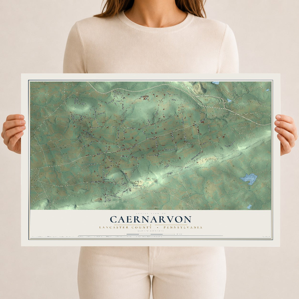 Map of Caernarvon, Lancaster County, Pennsylvania, 12 x 18 inch unframed archival matte print