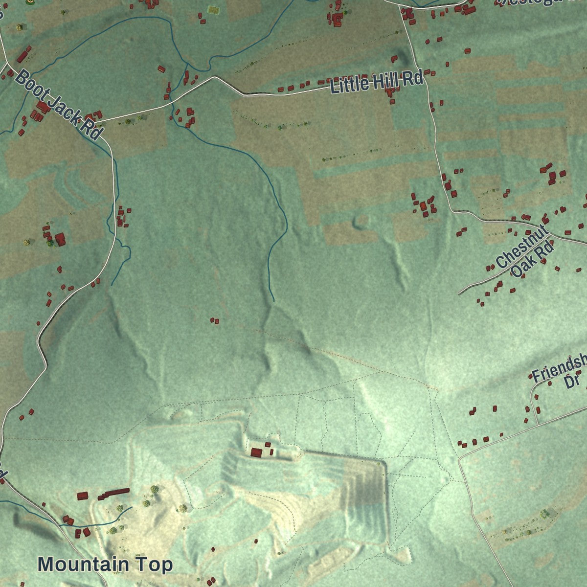 Second close-up of the map of Caernarvon, Lancaster County, Pennsylvania print showing more streets and buildings