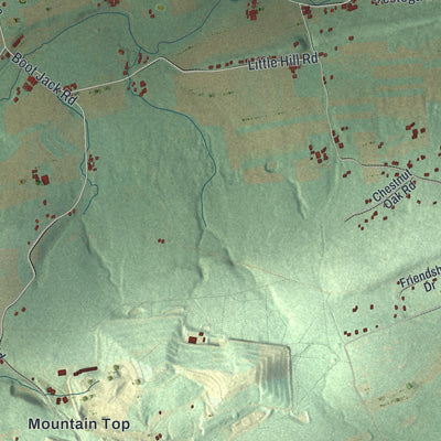 Second close-up of the map of Caernarvon, Lancaster County, Pennsylvania print showing more streets and buildings
