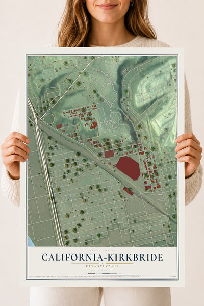 Map of California-Kirkbride, Pennsylvania, 18 x 24 inch unframed archival matte print