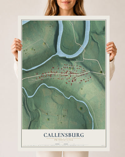 Map of Callensburg, Pennsylvania, 24 x 36 inch unframed archival matte print