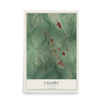 Map of Callery, Pennsylvania, 12 x 18 inch unframed archival matte print