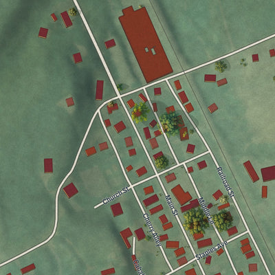 Close-up of the map of Callery, Pennsylvania print showing street and building detail