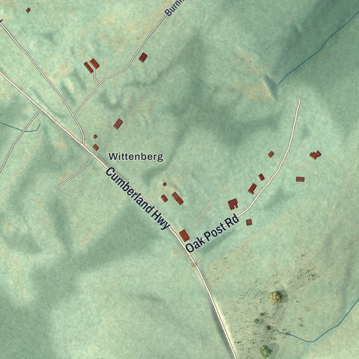 Close-up of the map of Callimont, Pennsylvania print showing street and building detail