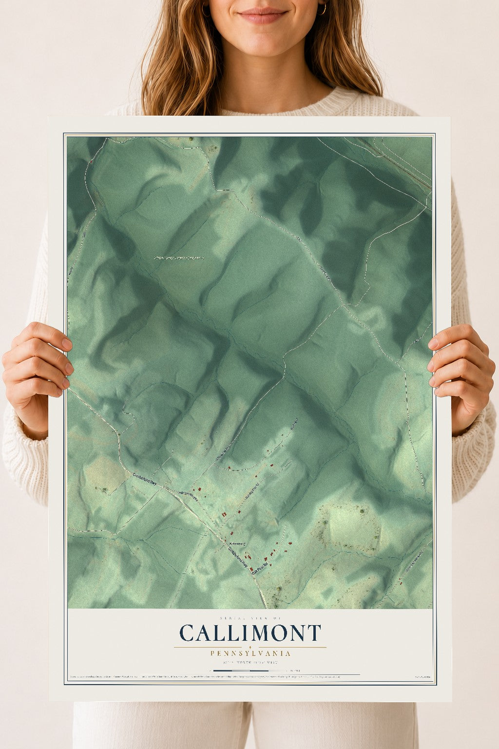 Map of Callimont, Pennsylvania, 18 x 24 inch unframed archival matte print