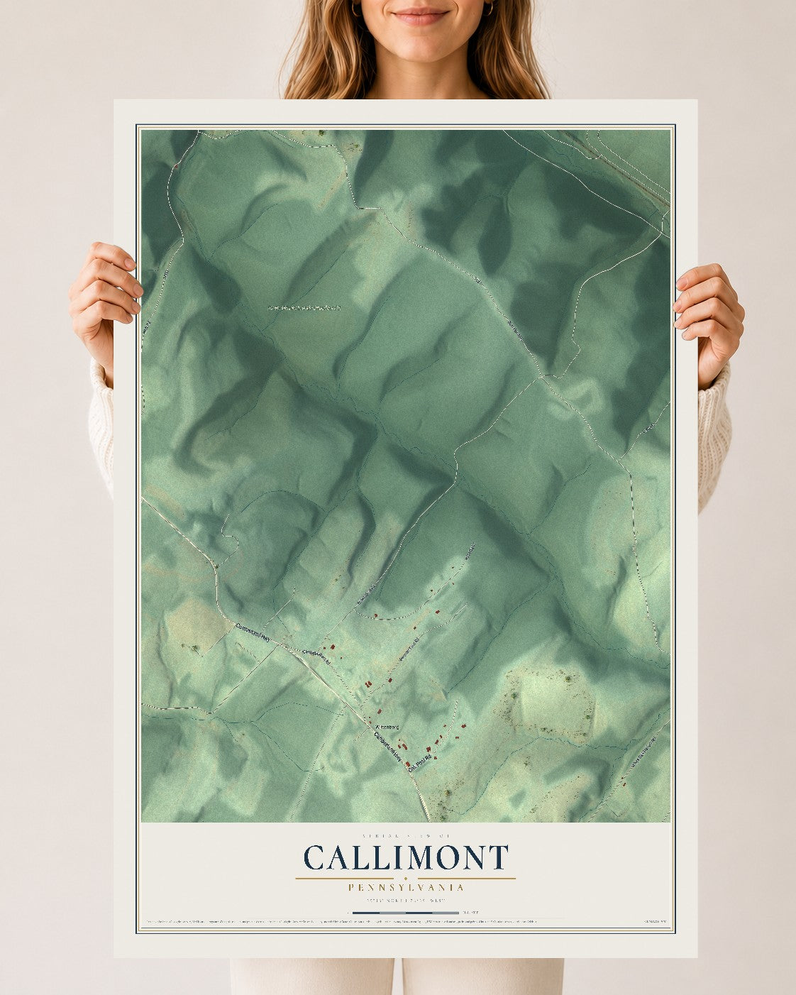 Map of Callimont, Pennsylvania, 24 x 36 inch unframed archival matte print