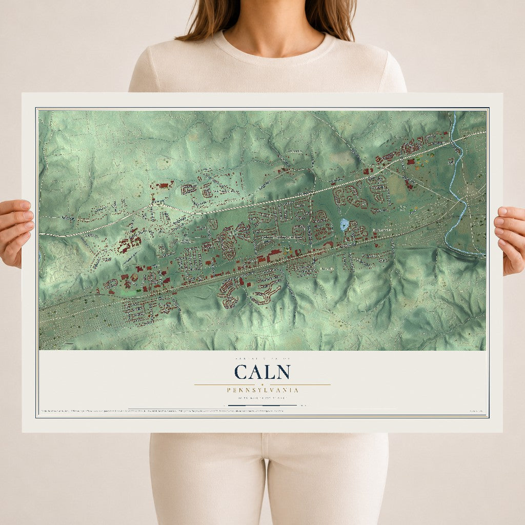 Map of Caln, Pennsylvania, 18 x 24 inch unframed archival matte print