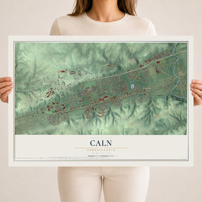 Map of Caln, Pennsylvania, 18 x 24 inch unframed archival matte print