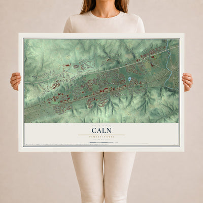 Map of Caln, Pennsylvania, 24 x 36 inch unframed archival matte print