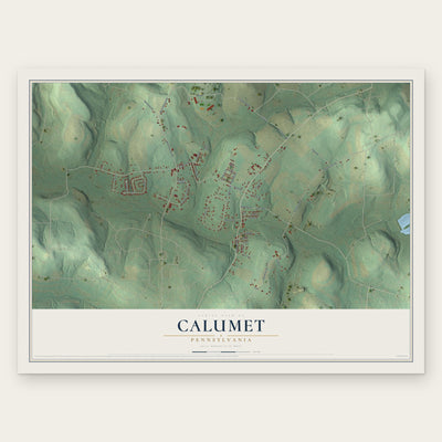 Calumet, Pennsylvania map print, the full design