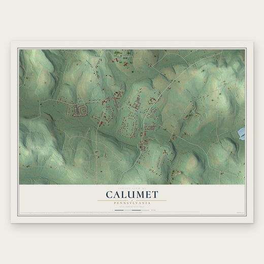 Calumet, Pennsylvania map print, the full design