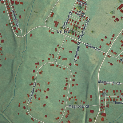 Close-up of the map of Calumet, Pennsylvania print showing street and building detail
