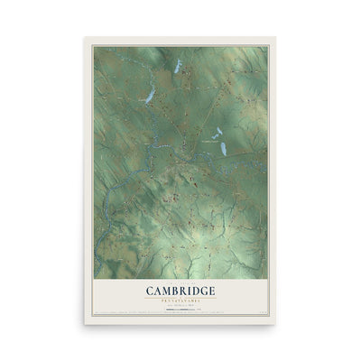 Map of Cambridge, Pennsylvania, 12 x 18 inch unframed archival matte print