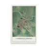 Map of Cambridge Springs, Pennsylvania, 12 x 18 inch unframed archival matte print
