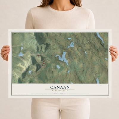 Map of Canaan, Pennsylvania, 12 x 18 inch unframed archival matte print